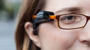 Orcam low vision device on glasses